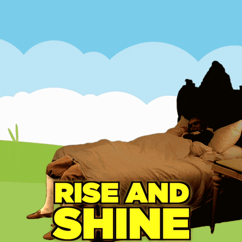 Rise And Shine Poster Man In Bed GIF