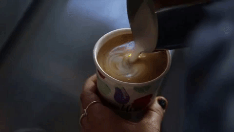 Rise And Shine Pouring Coffee Creamer GIF