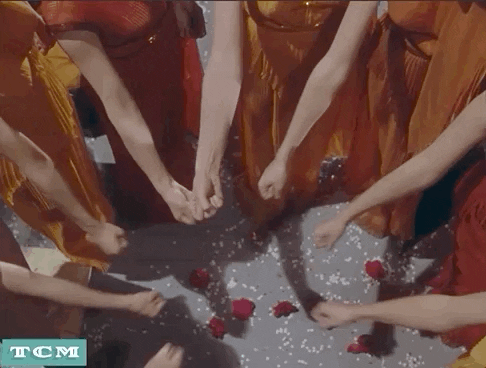 Rita Hayworth Group Hand Cheer GIF
