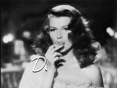 Rita Hayworth Smoking Deadly Woman GIF
