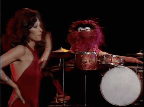 Rita Moreno With The Muppets Animal GIF