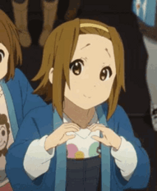 Ritsu Tainaka Thank You Anime Heart Sign GIF