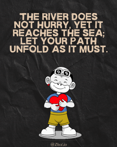 River Does Not Hurry Yet It Reaches Sea Let Your Path Unfold As It Must Poster GIF