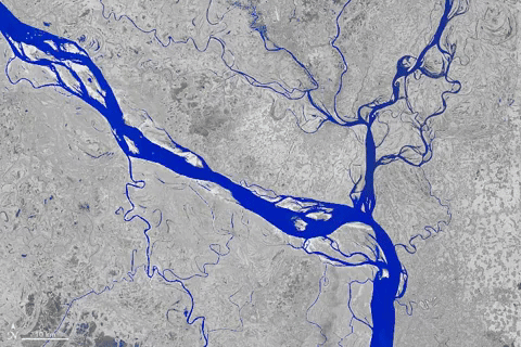 River Flow Satellite View GIF