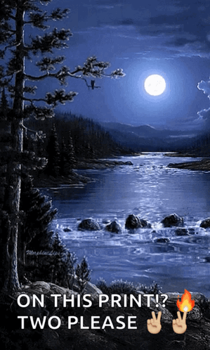 River Painting with Two Please Text