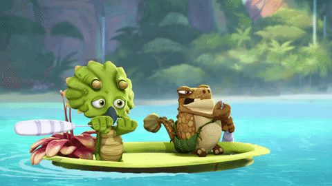 River Sailing Keep Going T Rex GIF