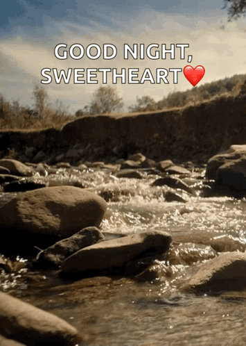 River Scene With Good Night Sweetheart GIF