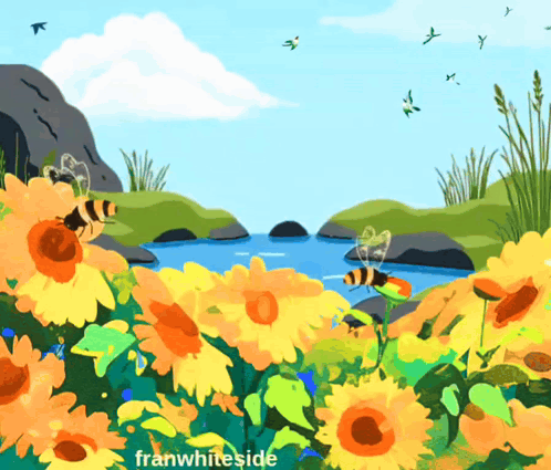 River Surrounded by Flowers franwhiteside