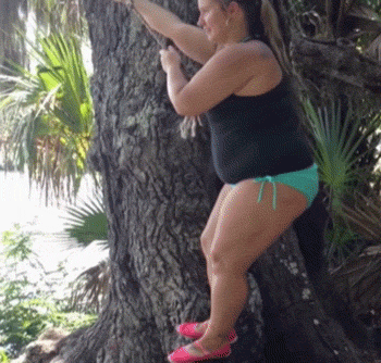 River Woman Bungee Fail GIF