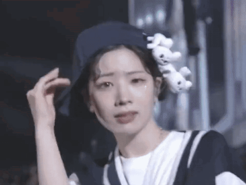 Rizz Meme Face Girl Acting Cool On Stage GIF