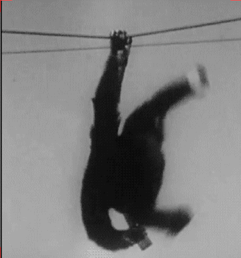 Rizz Monkey Hanging On Electricity Lines GIF