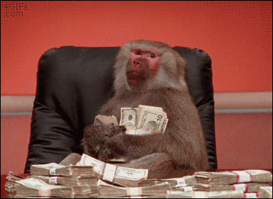 Rizz Monkey Wicked Smile Stacks Of Money GIF