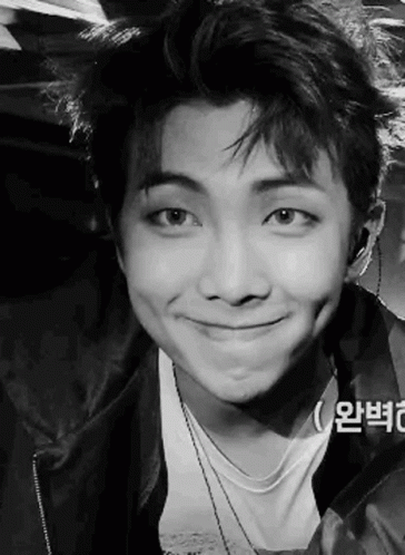 Kpop Bts Rm Smile Peace Sign GIF