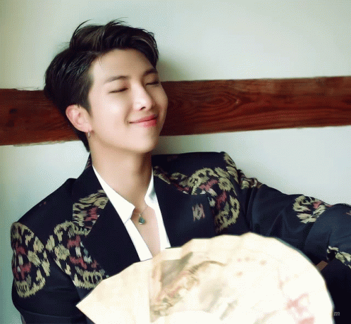 Kpop Bts Rm Fan Smile GIF