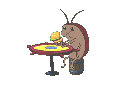 Roaches Eating Dine In Burger GIF