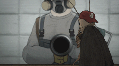 Roaches Shoot Down Sink Hole GIF