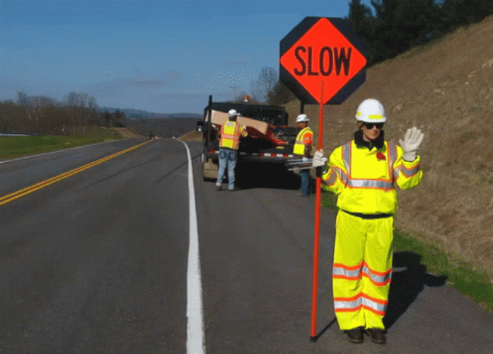Road Construction Sign Slow Down GIF