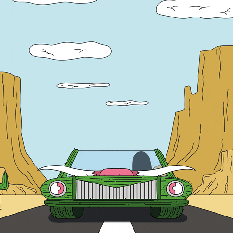 Road Green Car Running GIF