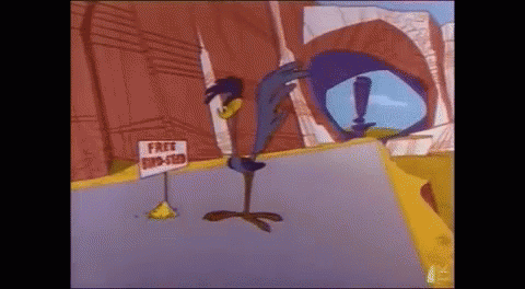 Hungry Looney Tunes Roadrunner Free Bird Seeds GIF