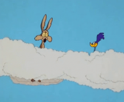 Roadrunner Coyote Clouds Falling GIF