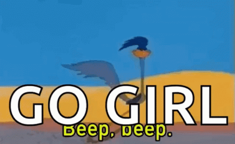 Roadrunner Go Girl Beep Beep GIF