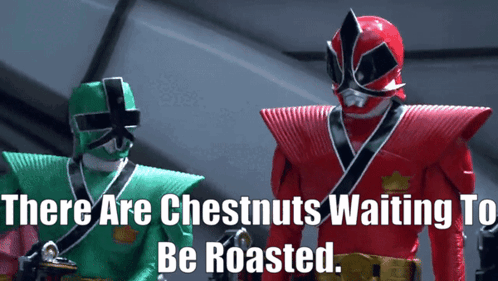 Roasted Chestnuts Waiting Power Rangers GIF