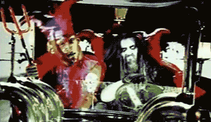 Rob Zombie And Scott Humphrey Headbanging GIF