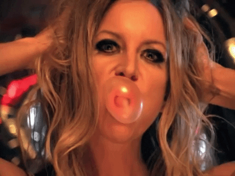 Rob Zombie Blowing Bubble Gum GIF