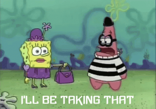 Robber Patrick Star Stealing From Spongebob GIF