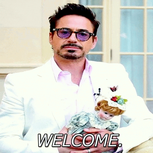 Robert Downey Jr. Holding Doll Welcome Meme GIF