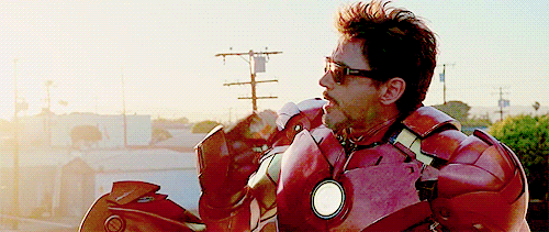 Robert Downey Jr Iron Man Suit Up Eating Sandwich GIF