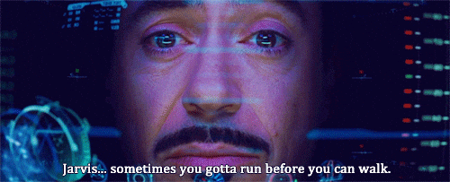 Robert Downey Jr Iron Man Suit Up Talking Jarvis GIF