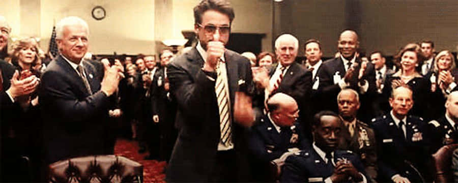 Robert Downey Jr Smiling Blowing Kisses GIF