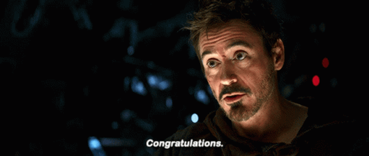 Robert Downey Shaking Hand Sending Congrats GIF