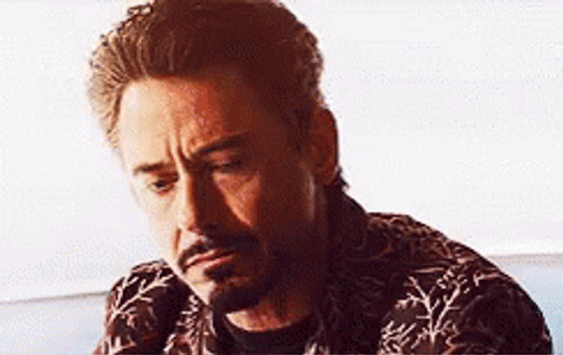 Robert Downey Shaking Head GIF
