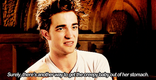 Robert Pattinson Awkward Reaction Twilight GIF
