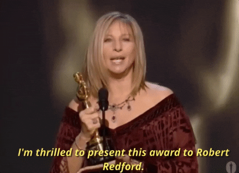 Robert Redford Barbra Streisand Oscars GIF