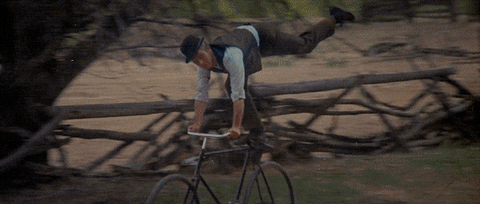 Robert Redford Biking Stunt Sundance Kid GIF