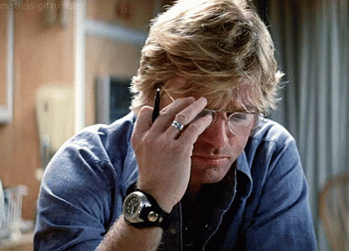 Robert Redford Thinking Reading Glasses GIF