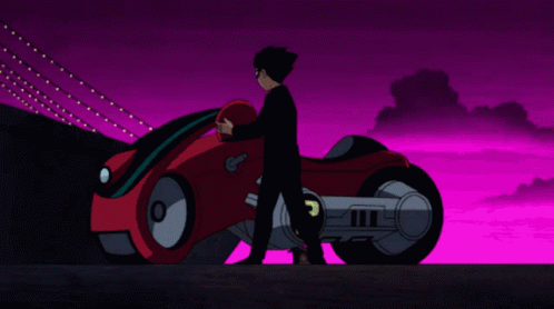 Angry Robin Riding His Motorcycle GIF