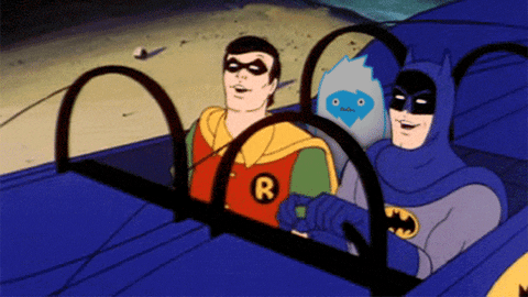 Robin And Batman Riding A Car GIF