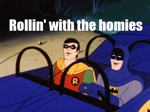 Robin And Batman Rollin With The Homies GIF