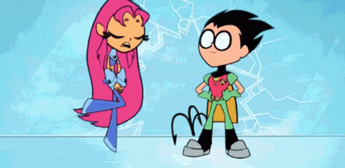 Robin Catches Starfire GIF