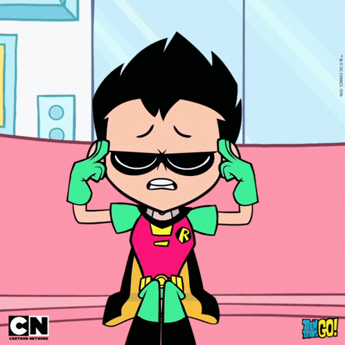 Robin From Teen Titans Go Holding His Head GIF