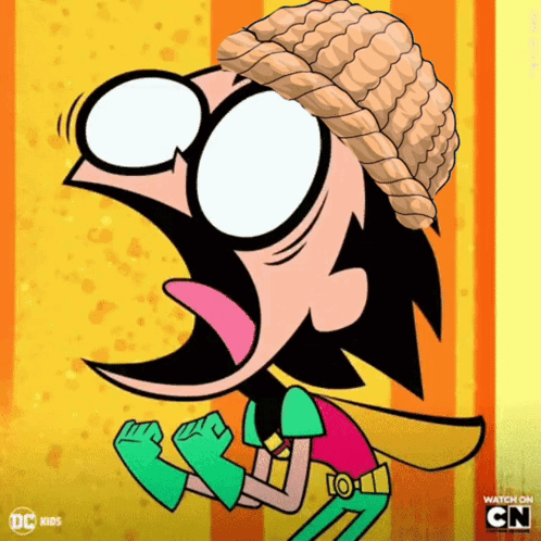 Robin From Teen Titans Go With Hat And Cape GIF