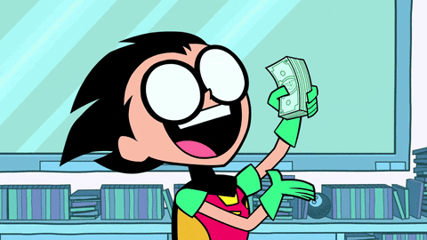 Robin Happy With His Money GIF
