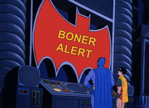 Robin With Batman Boner Alert GIF