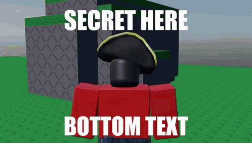 Roblox Character At Building With Secret Here Bottom Text GIF