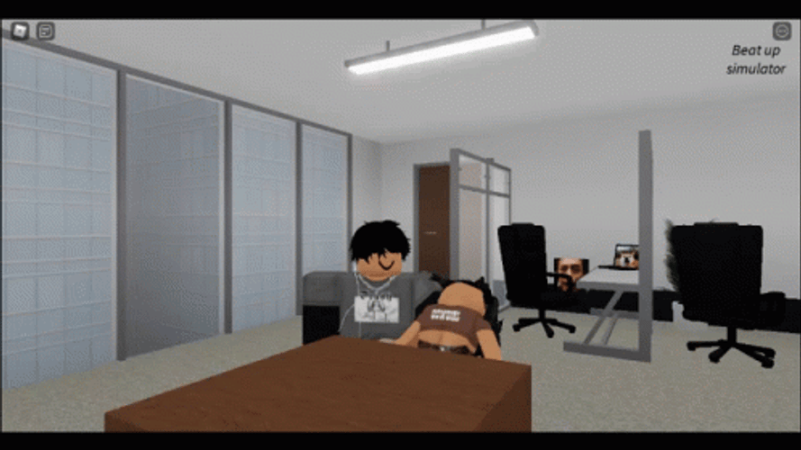 Roblox Character Beat Up Own Head GIF