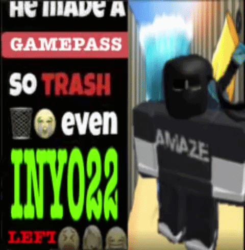 Roblox Character in Black Shirt Saying Amaze